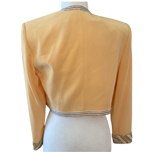 Oleg Cassini Black Tie Vintage Beaded Jacket - Picture 3 of 9